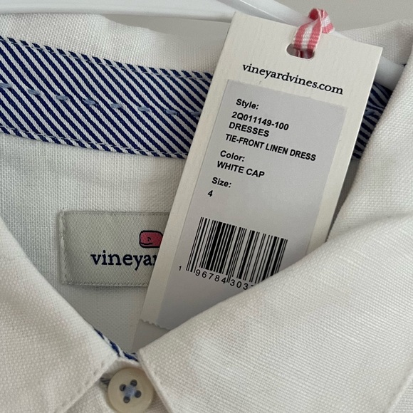 Vineyard Vines tie-front linen dress - Picture 3 of 4